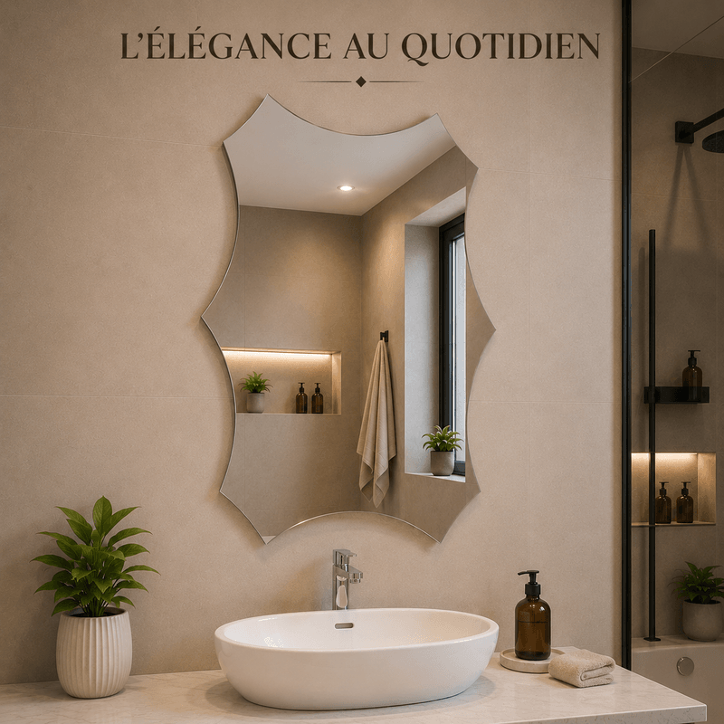 Miroir Mural Ondulé – Silhouette Festonnée Asymétrique - Image 1 of 4