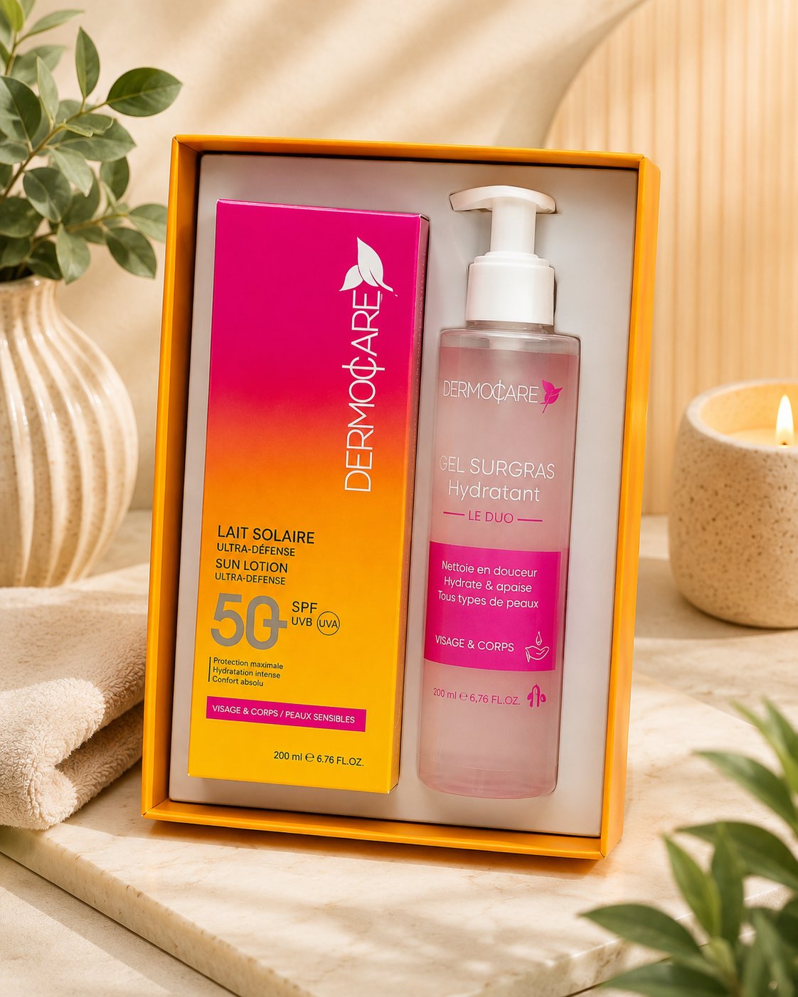 Le Duo Spf 50+ – Lait Solaire Ultra-défense + Gel Surgras Hydratant - Image 1 of 2