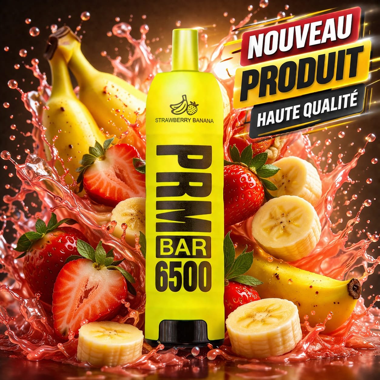 Strawberry Banana 6500 Puffs 5 Nic - Image 1 of 1