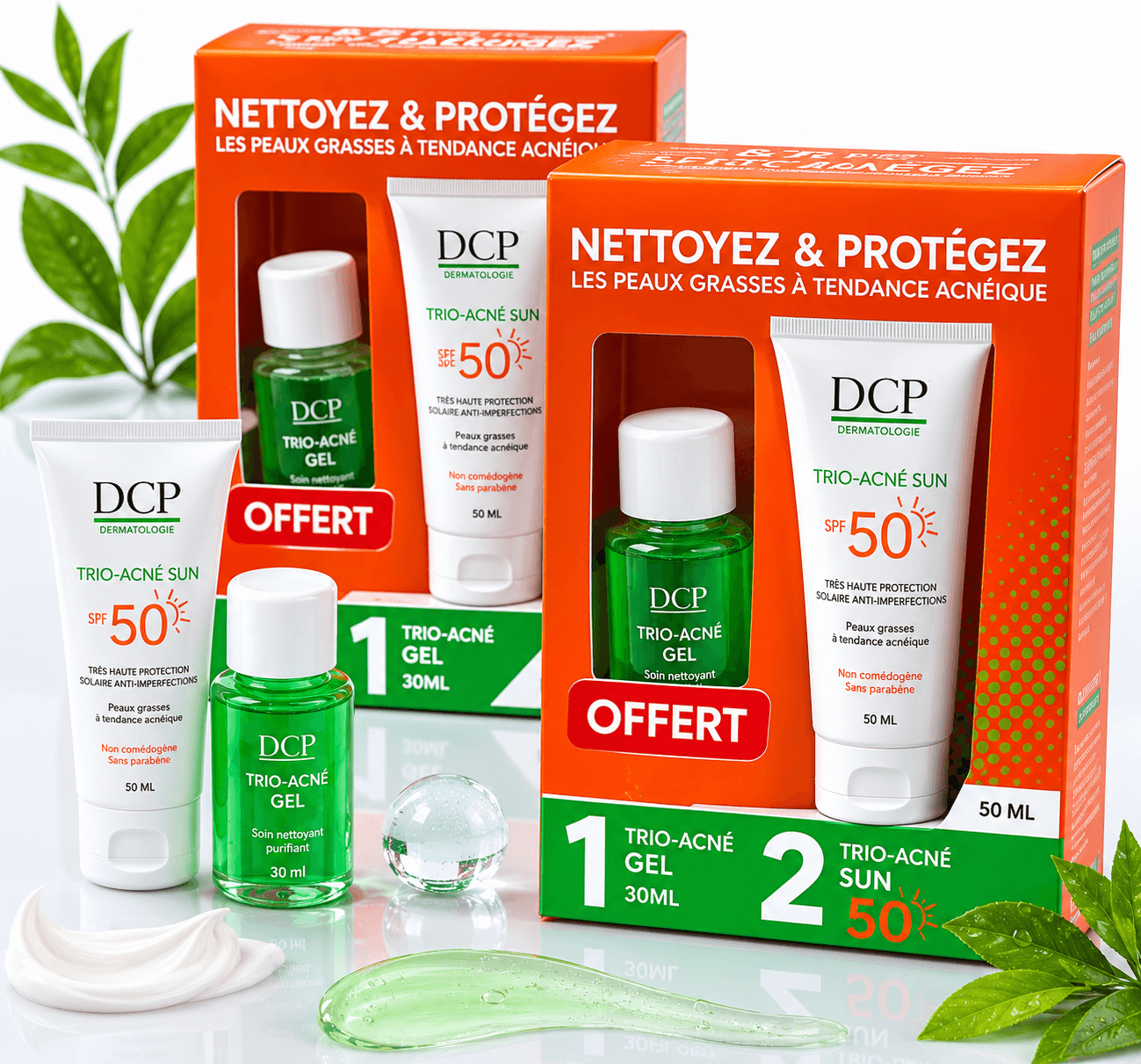 Trio-acné Sun Spf50+ + Gel Trio-acné Offert – Peaux Grasses À Tendance Acnéique - Image 1 of 2