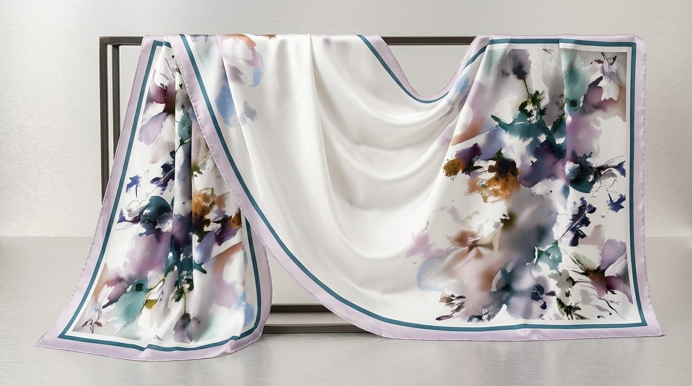 Châle Imprimé Élya 180 × 70 Cm – 100 % Tencel _ Collection – Éclats D'art - Image 1 of 7