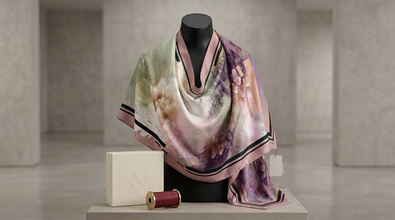 Châle Imprimé Céleste 180 × 70 Cm – 100 % Tencel _collection – Éclats D'art - Image 1 of 6