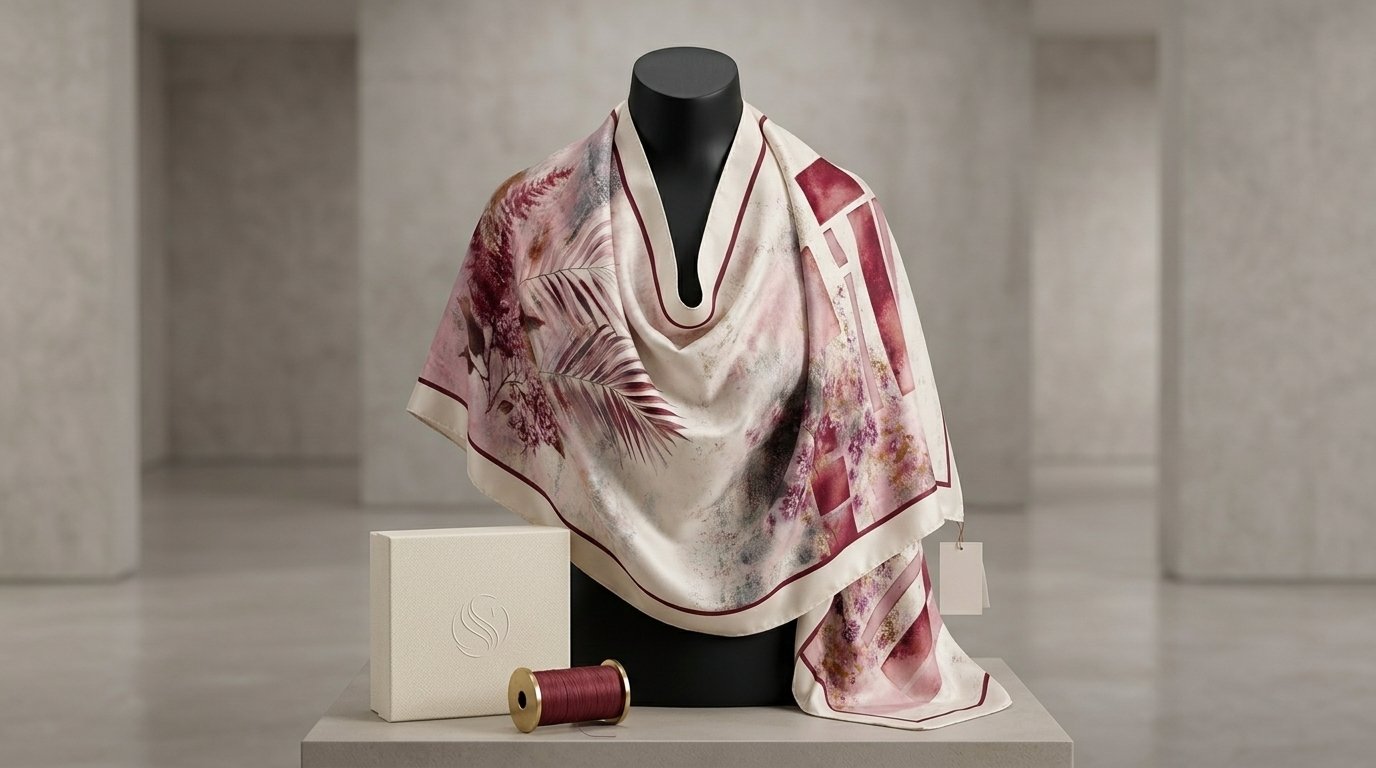 Châle Imprimé Alma 180 × 70 Cm – 100 % Tencel _ Collection : Ligne D'harmonie - Image 1 of 5
