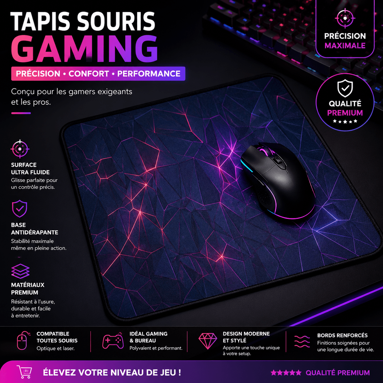 Tapis De Souris Gaming Premium - Image 1 of 1