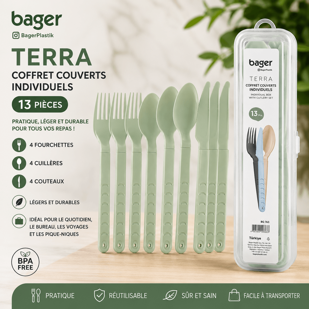 Coffret De Couverts Réutilisables – 13 Pièces - Image 1 of 1
