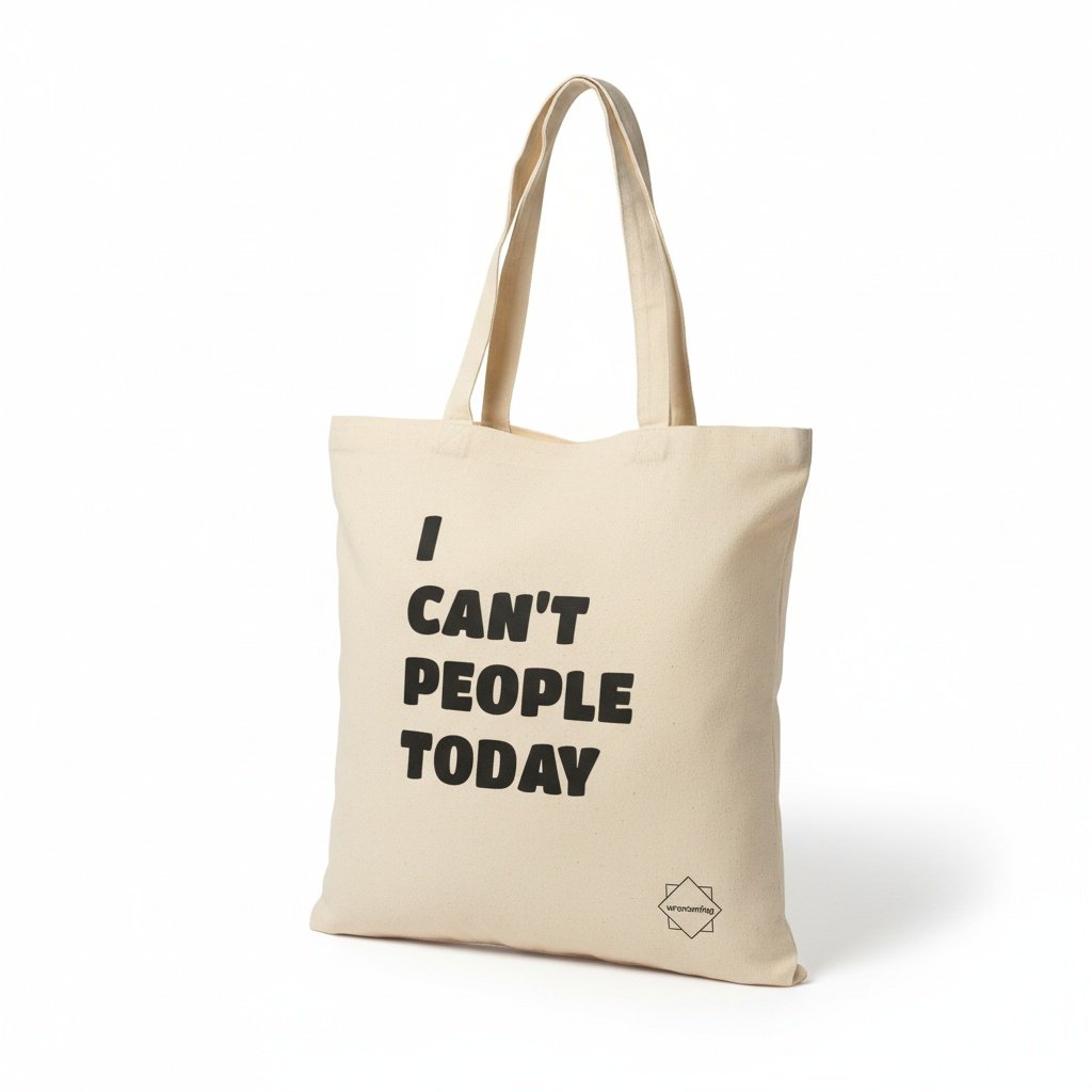 Tote Bag En Coton – I Can’t People Today – Wanderbag - Image 1 of 3