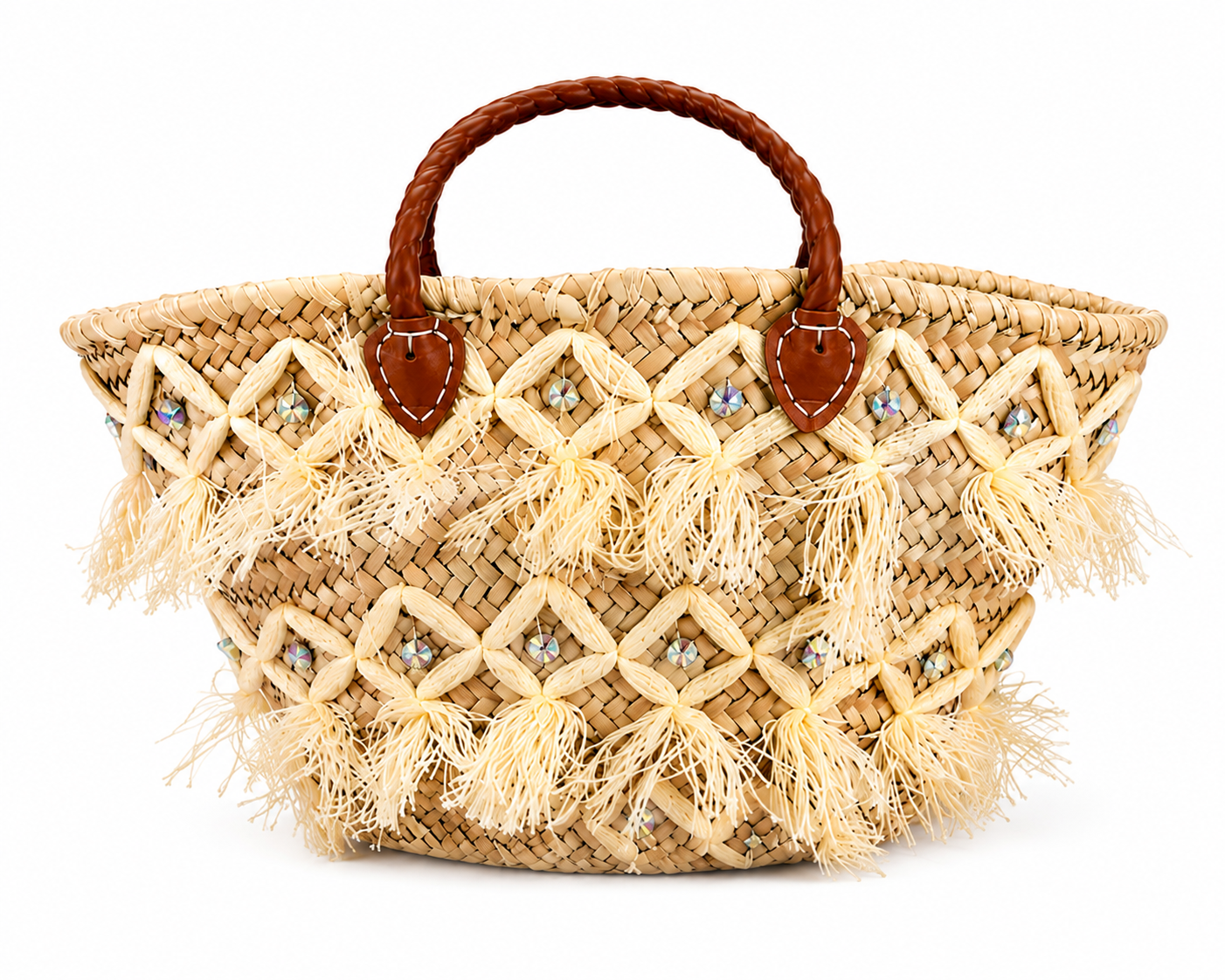 Sac De Plage Bohème En Paille Tressée – Style Élégant Et Tendance - Image 1 of 2
