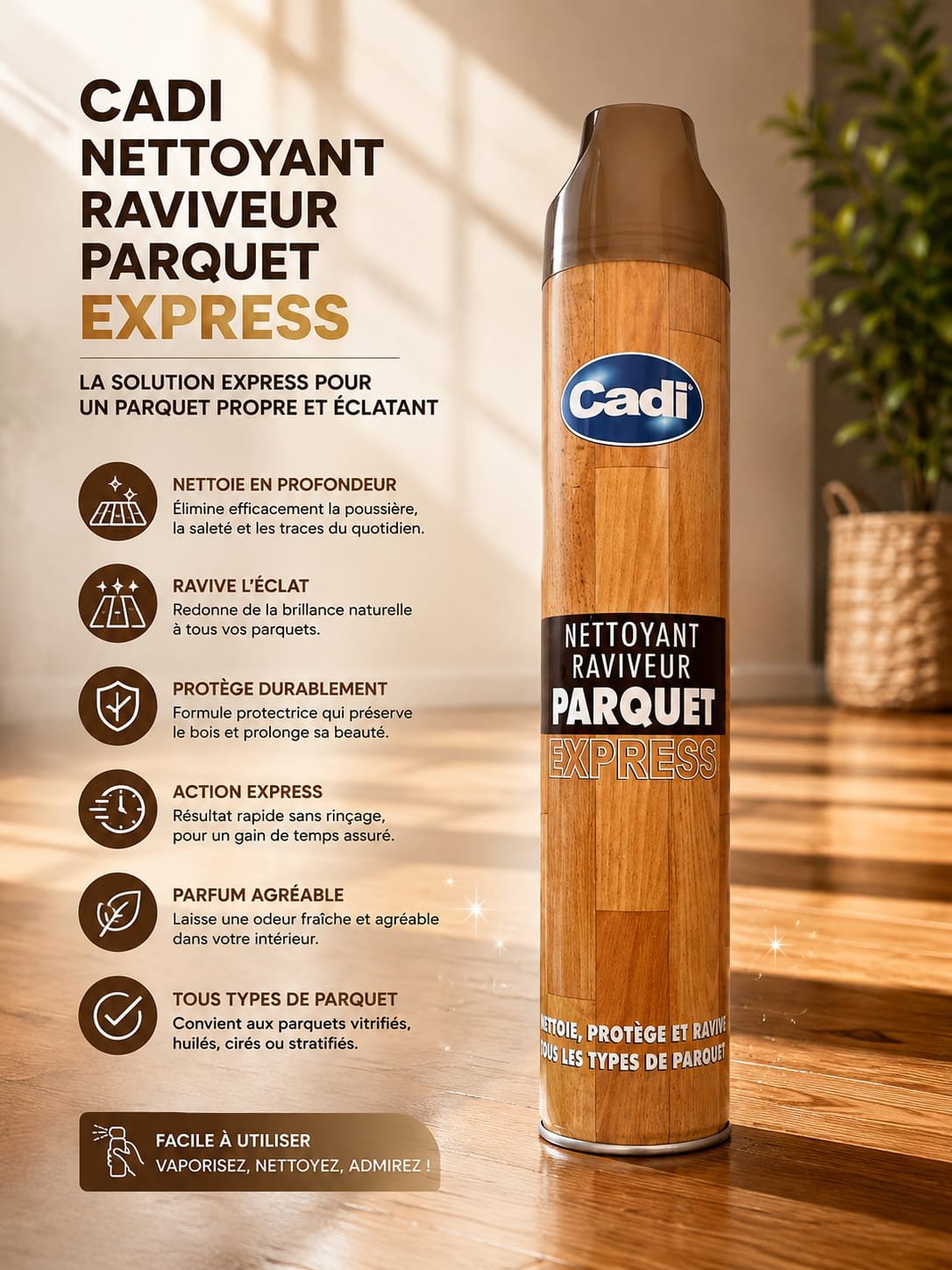 Nettoyant Raviveur Parquet Express Nettoie, Ravive Et Protège - Image 1 of 1