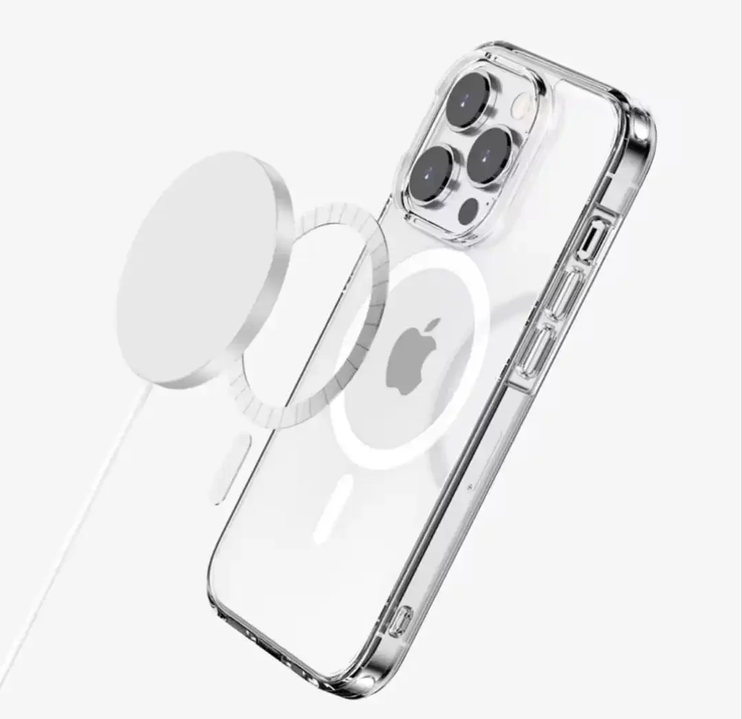 Coque Silicone Pour Iphone 14 Pro Max Transparent Clear Case Magnetic - Image 1 of 1