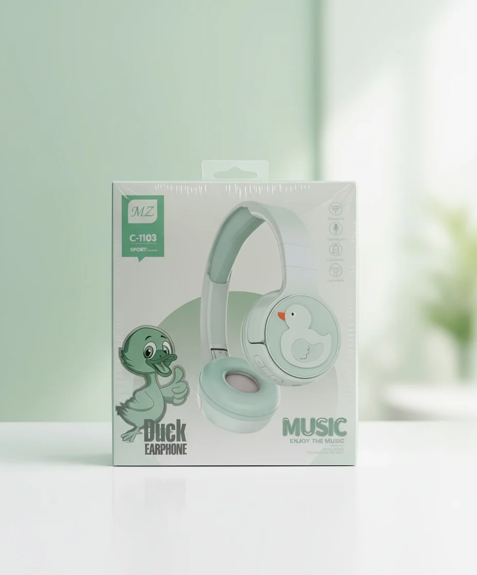 Casque Bluetooth Sans Fil Sur Loreille, Design De Dessin Animé Léger, Casque De Jeu Et De Sport - Image 1 of 1
