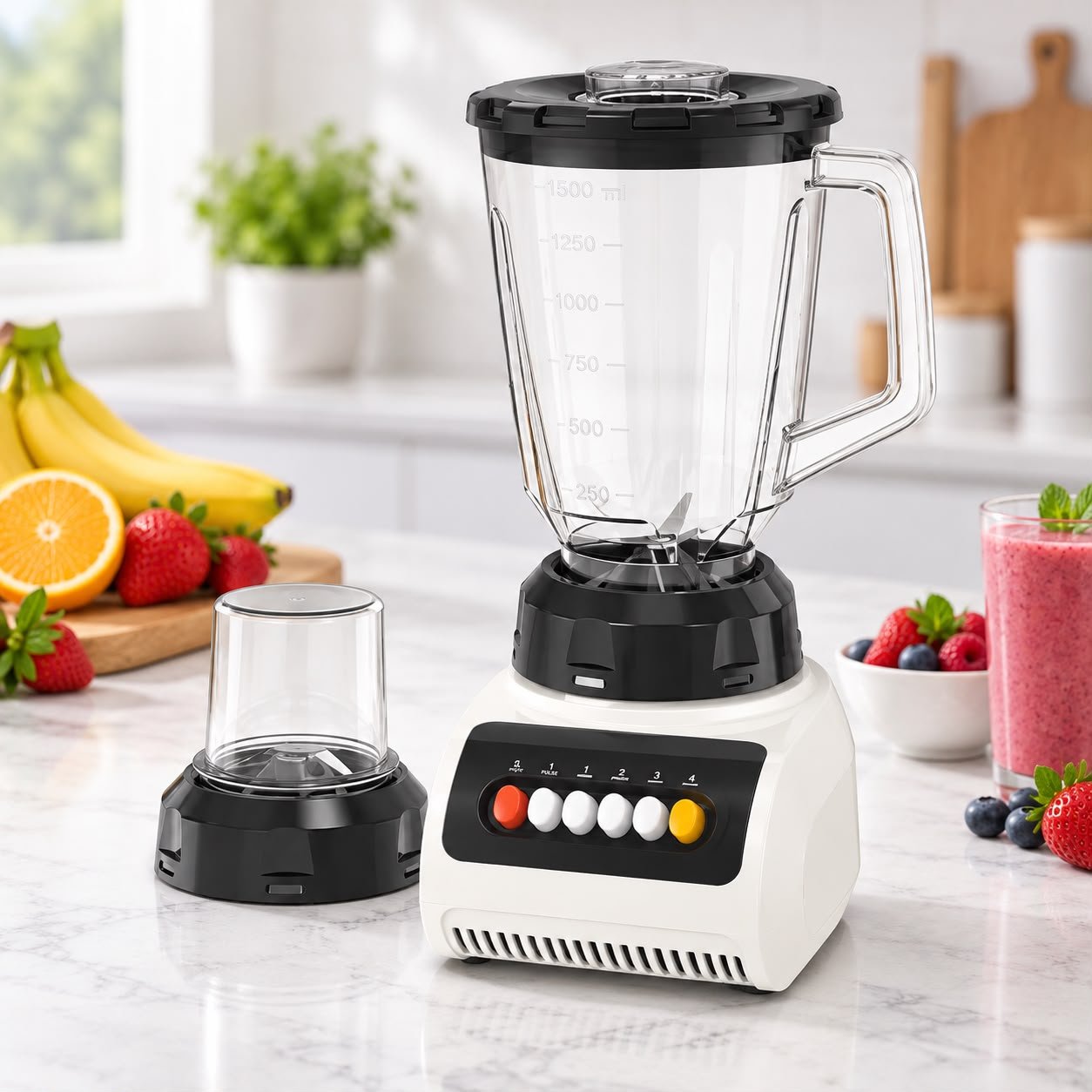 Bo-999 – Blender & Moulin 2-en-1, 1,5 L, 4 Vitesses –35cmx15 - Image 1 of 8