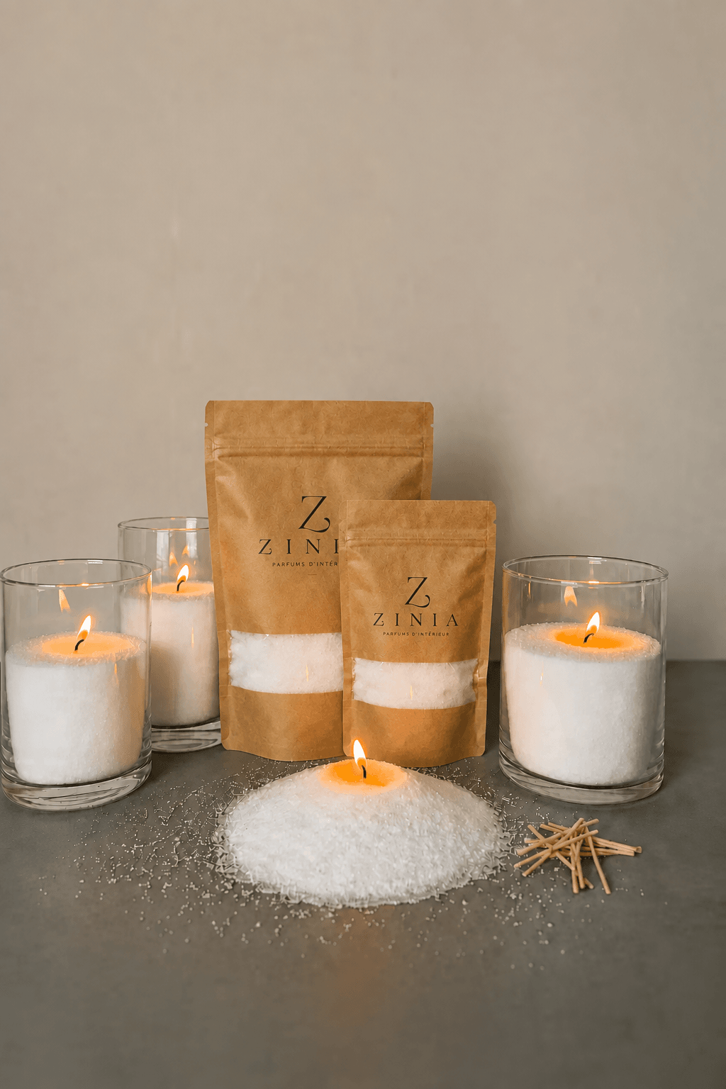 Bougie Perlée - Cire Sable Blanche - Mèches Incluses - Image 1 of 1