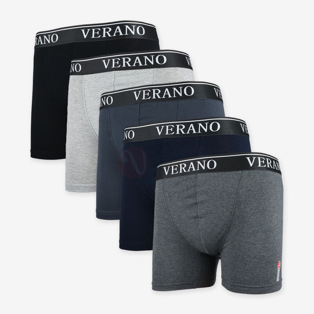 Lot 5 Boxers Simple Avec Bande Homme En Coton Doux Multicolore - Image 1 of 6
