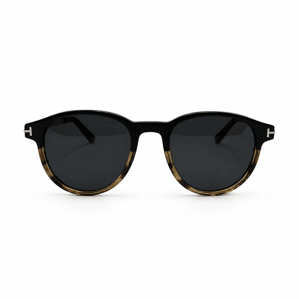 Lunettes De Soleil Rondes Bicolores - Style Élégant Unisexe - Image 1 of 4
