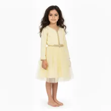 Caftan avec Manches Crêpe Georgette en Soie  thumbnail 2