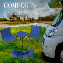 Ensemble Table Et Chaise Avec Porte-gobelet En Maille Pour Pique-nique, Voyage, Camping Rouge thumbnail 5