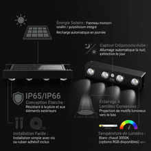 Lampe Solaire Murale Noire À Éclairage Descendant thumbnail 6
