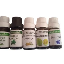 Lot De 5 Huiles Essentielles Bergamote + Graveolens + Tea Tree + Basilic+ Bourache thumbnail 1