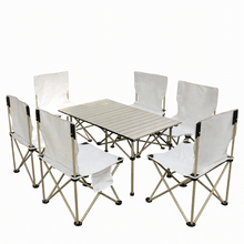 Ensemble Table Pliante + 6 Chaises Xl – Table Camping Pliable Portable Avec Sacs De Rangement (multi Couleur Aléatoire) thumbnail 2