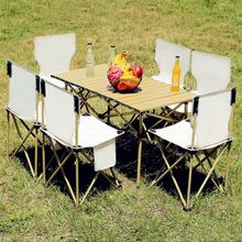 Ensemble Table Pliante + 6 Chaises Xl – Table Camping Pliable Portable Avec Sacs De Rangement (multi Couleur Aléatoire) thumbnail 3