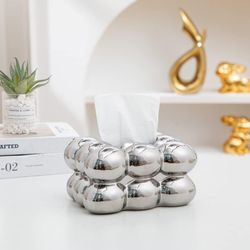 Boite a Mouchoirs En porcelaine Argenté