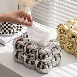 Boite a Mouchoirs En porcelaine Argenté