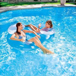 Bouée de piscine gonflable à deux places avec dossier pour adultes pour adultes