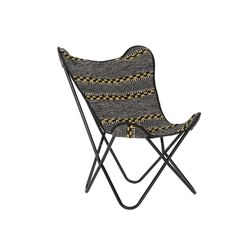 FAUTEUIL Papillon noir en coton et fer 74 x 65 x 90 cm