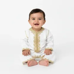 Grenouillère - blanc pour bébé sans selham