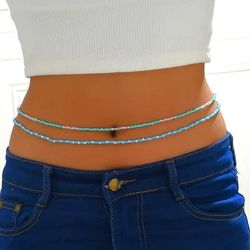 2 Chaîne De Ventre Ciel & Pink À La Mode, Chaine De Taille Pour Femme