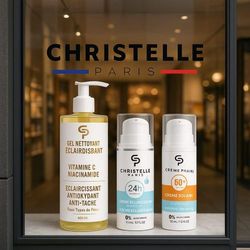 Christelle Paris Lot De 3 : Gel Nettoyant Éclaircissant 400ml, Crème Anti-taches Brunes 50ml Et Écran Protection 50ml
