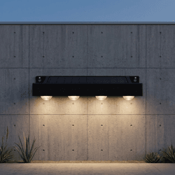 Lampe Solaire Murale Noire À Éclairage Descendant