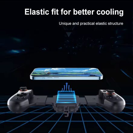 Manette de jeu télescopique 2 en 1, contrôleur de jeu mobile sans fil, manette de refroidissement pour touristes thumbnail 3