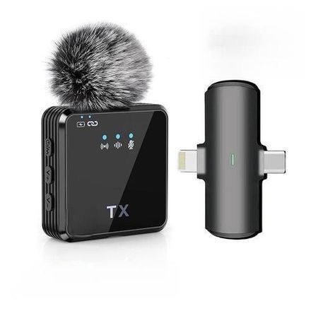 Microphone sans fil Lavalier 2 en 1 Lightning iPhone et Type-c thumbnail 1