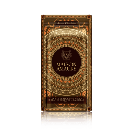 Tablette Chocolat Noir Aux Ecorces D’Orange Confites & Cannelle thumbnail 2