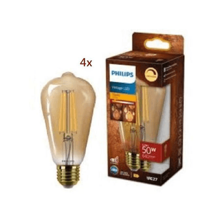 Lot de 4 Ampoules LED Dimmable vintage E27 5,8-50W 640lm 2200K ST64 OR . thumbnail 2