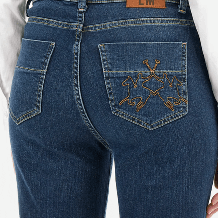 REGULAR FIT FLARED 5-POCKET JEANS in STRETCH COTTON - ZONA thumbnail 3