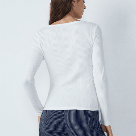 T-shirt manches longues en coton côtelé thumbnail 2