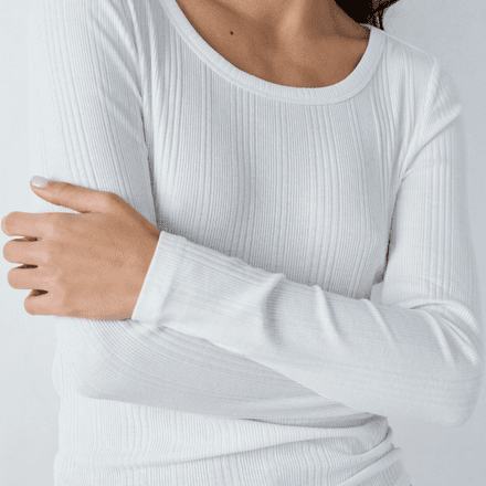 T-shirt manches longues en coton côtelé thumbnail 3