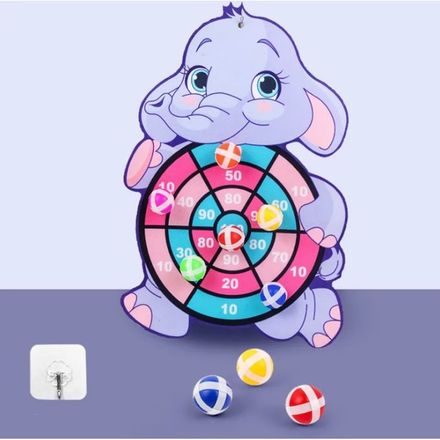 Jeu de Fléchette pour Enfants, Jouets Éducatif Interactif, avec 3 Balles Collantes - Thème Éléphant thumbnail 2