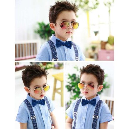 Lunette de Soleil Pilote Classique pour Enfants Mode en Métal thumbnail 2