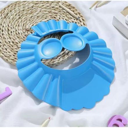 Bonnets de Douche Bébé Réglables Bleu – Chapeau de Shampoing Imperméable avec Protection Oreilles & Yeux thumbnail 2