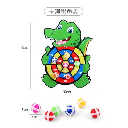 Jeu de Fléchette pour Enfants Jouets Éducatif Interactif, avec 3 Balles Collantes - Thème Crocodile thumbnail 2