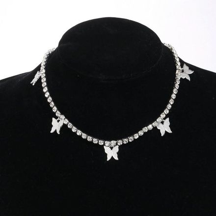 Collier Pendentif Papillon en Brillant Cristallisé thumbnail 2