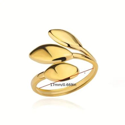 Bague Feuille Acier Inoxydable thumbnail 1
