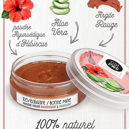 Hydratant / Bonne Mine Masque Visage Argile Rouge Défatigant thumbnail 2