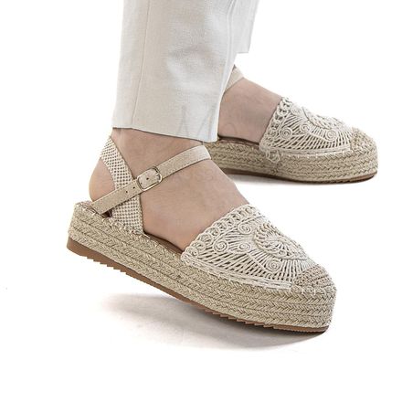 Wedge – Sandales Compensées En Beige thumbnail 4