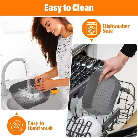 Frayer Moules en Silicone Alimentaire Résistant à la Chaleur 20CM,pour Air Fryer couleur aleatoires thumbnail 3