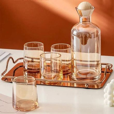 Ensemble de 7 pièces- Carafe et 6 verres thumbnail 3