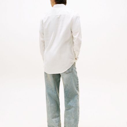 Chemise Blanche en Lin à Manches Longues, Coupe Régulière thumbnail 4